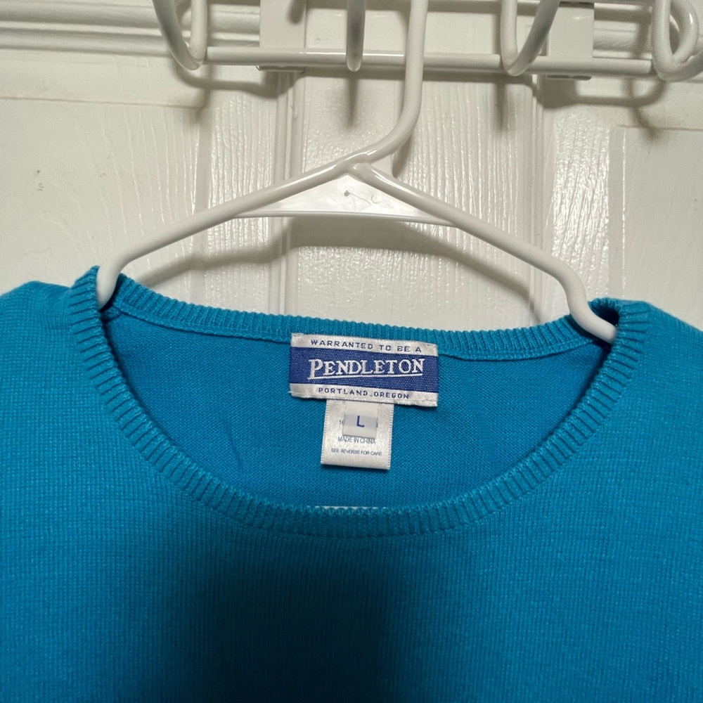 Turquoise short-sleeved sweater - Picture 4 of 4